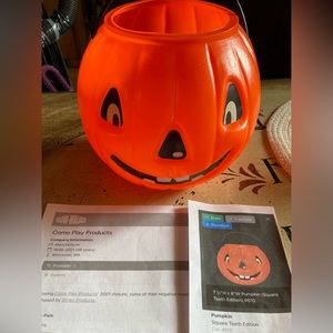 Vintage blow mold pumpkin bucket